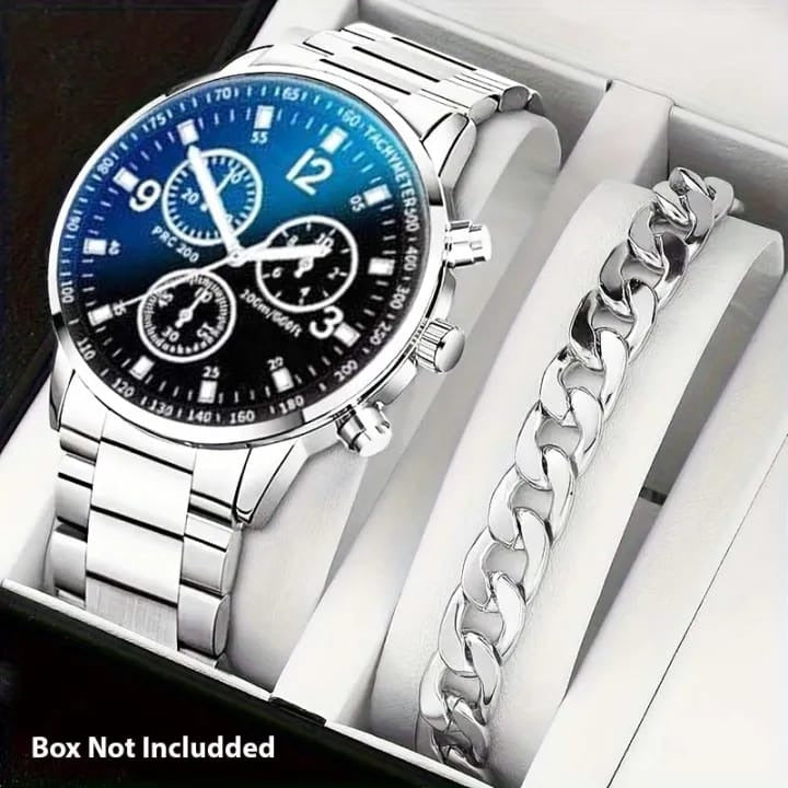 Men's Stainless Steel Watch with Bracelate