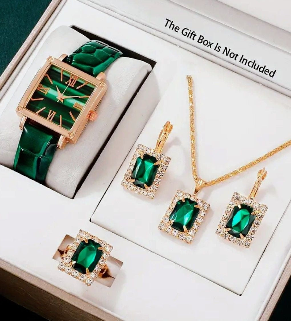 5 piece women Watch set Fashionable Jewellery set